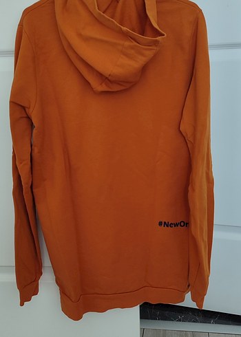 Turuncu Kapüşonlu Uzun Kollu Sweatshirt - Görsel 2