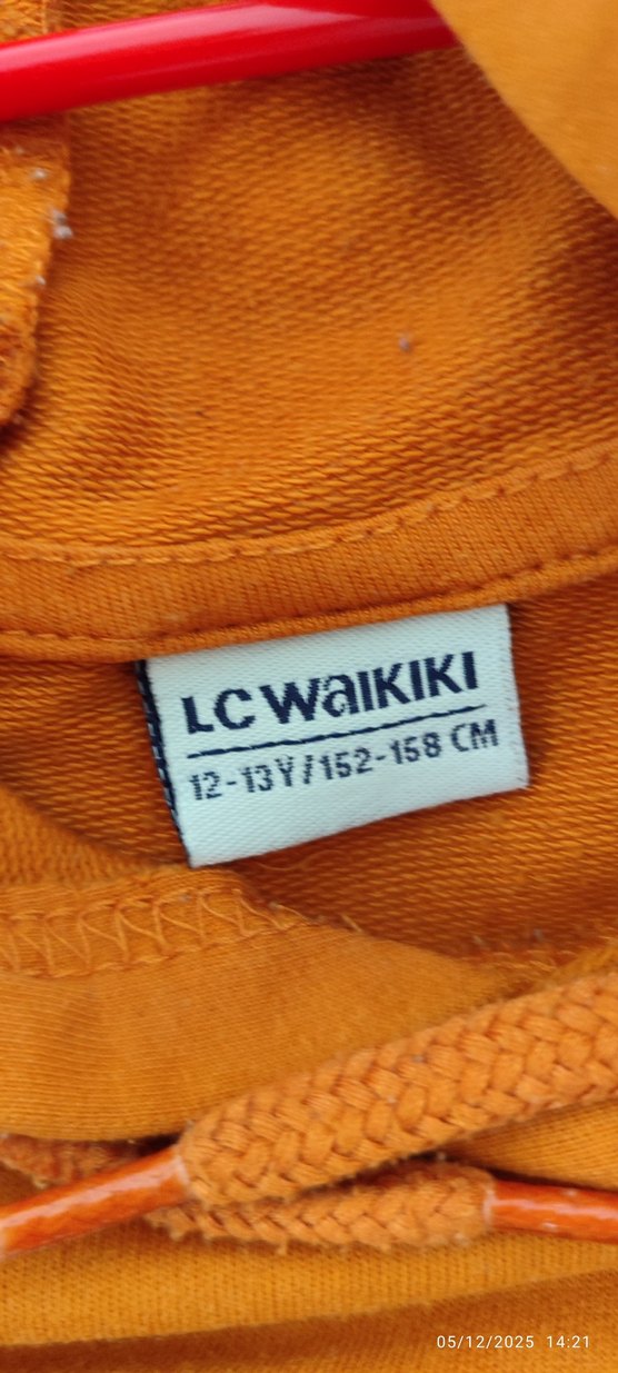 Turuncu Kapüşonlu Uzun Kollu Sweatshirt - Görsel 3