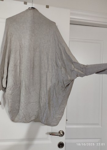 Gri Keten Salaş Kadın Hırka - Görsel 3