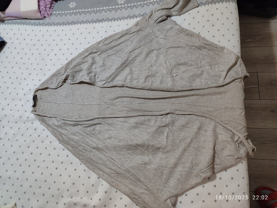 Gri Keten Salaş Kadın Hırka - Görsel 5