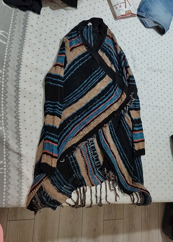 Uzun Bohem Tarzı Bağlamalı Hırka - Görsel 5