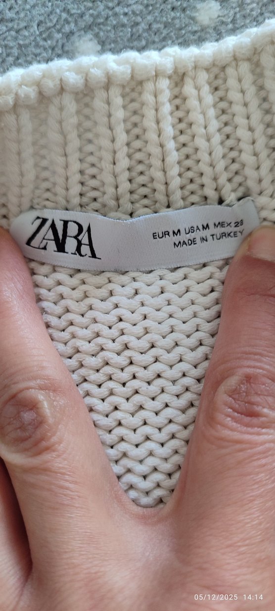 Gri Çizgili Kadın Örgü Kazak - Görsel 3