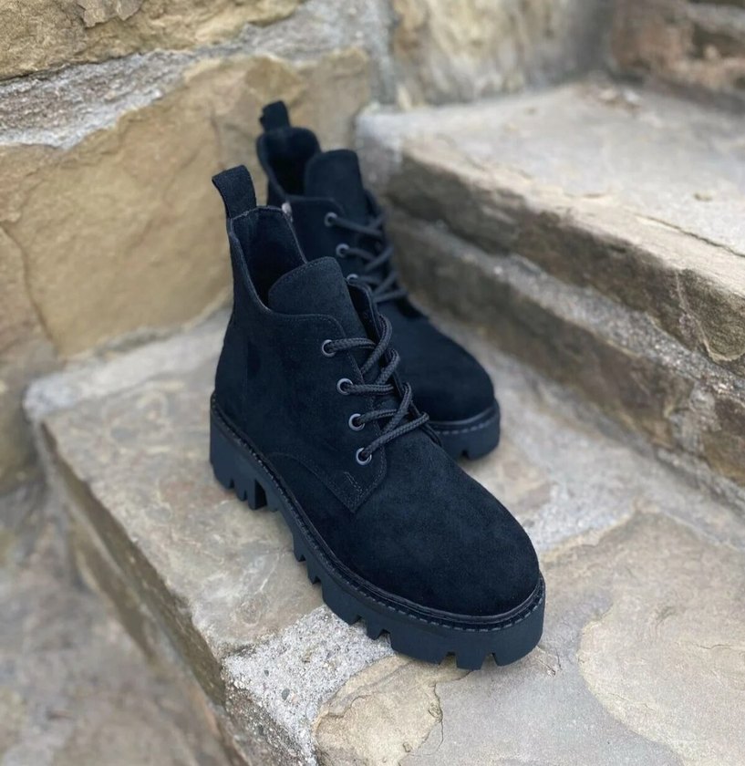 Kadın Siyah Süet Bot - Görsel 2