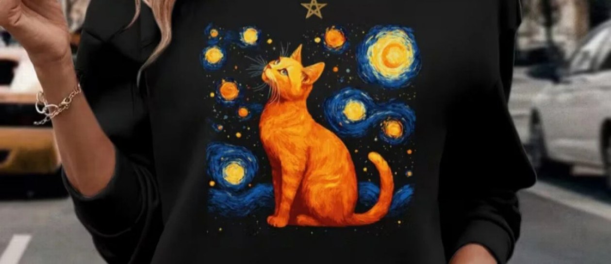 Siyah Baskılı Oversize Kadın Sweatshirt - Görsel 2