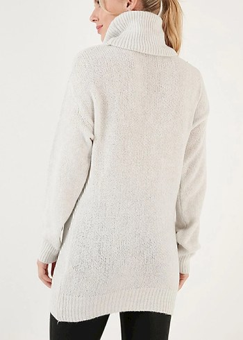 Açık Gri Boğazlı Kadın Kazak - Görsel 4