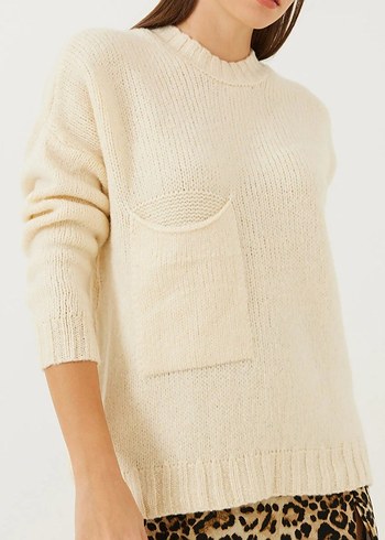 Bej Kadın Triko Kazak - Görsel 7