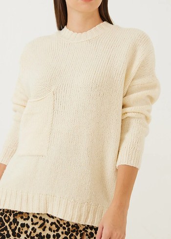 Bej Kadın Triko Kazak - Görsel 5