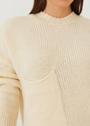 Bej Kadın Triko Kazak - Görsel 2