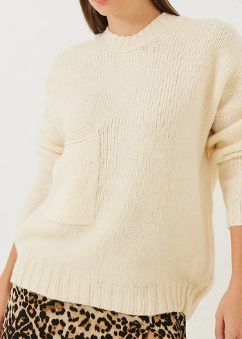 Bej Kadın Triko Kazak - Görsel 6