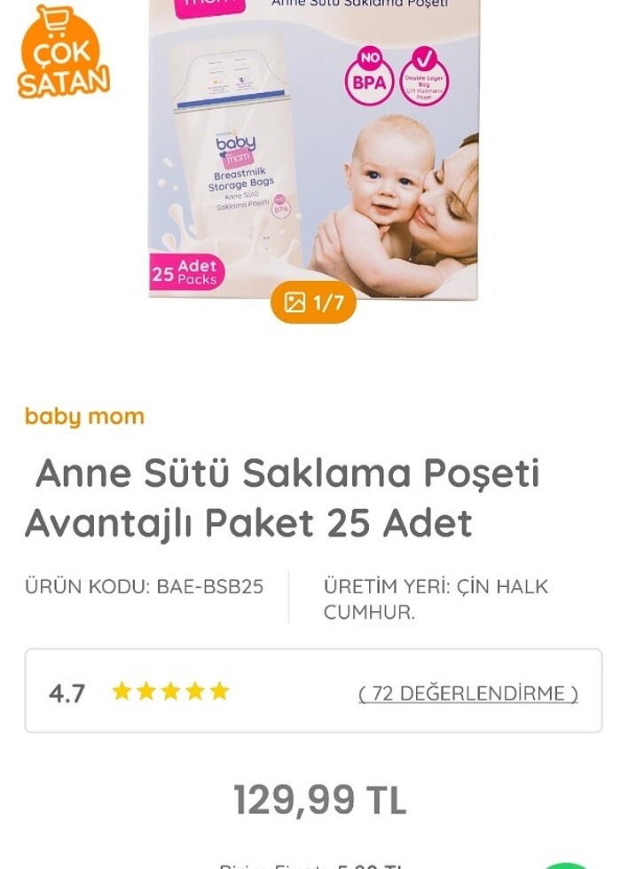 26 Adet baby&me Süt Saklama Poşeti - Görsel 2