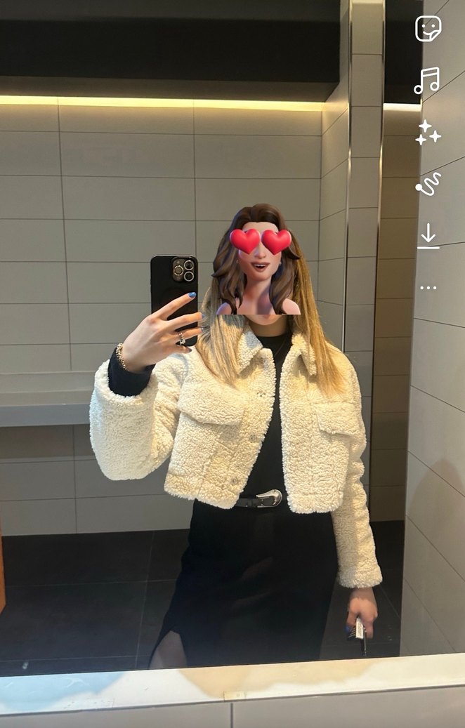 Suni Yünlü Crop Ceket - Görsel 4