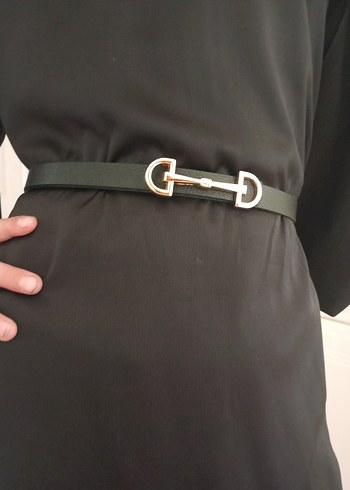 Siyah incei Tokalı Kadın Kemer