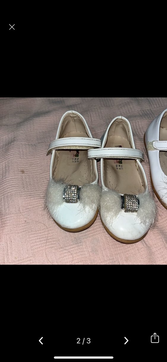 Beyaz Kürklü Kız Babet Ayakkabı - Görsel 2