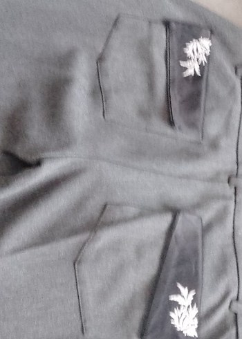 Gri Kadın Kumaş Pantolon Midi Boy - Görsel 5