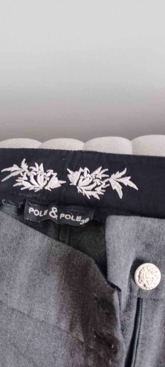 Gri Kadın Kumaş Pantolon Midi Boy - Görsel 2