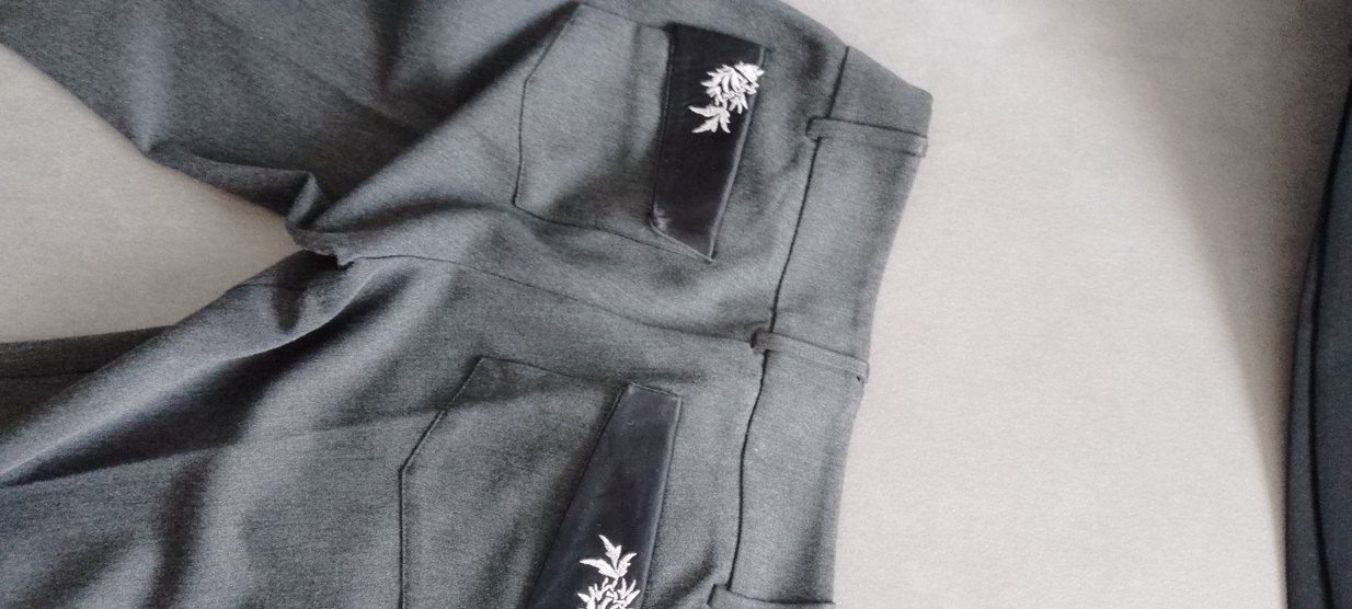 Gri Kadın Kumaş Pantolon Midi Boy - Görsel 4