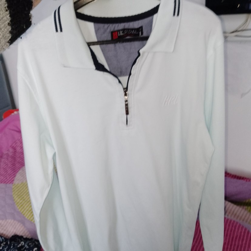 Beyaz Fermuarlı Erkek çocuk Uzun Kollu Polo Tişört - Görsel 2