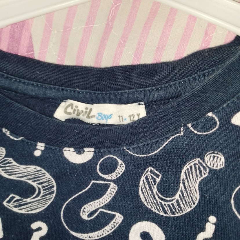 Erkek Çocuk Uzun Kollu Soru İşareti Desenli Sweatshirt - Görsel 3