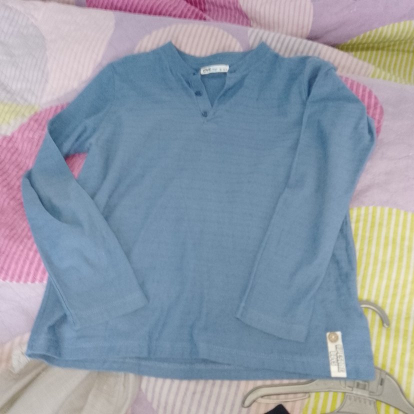 Mavi Pamuklu erkek çocuk sweatshirt - Görsel 2