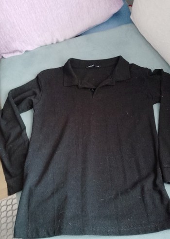 Erkek Siyah Düğmeli Uzun Kollu Sweatshirt - Görsel 5