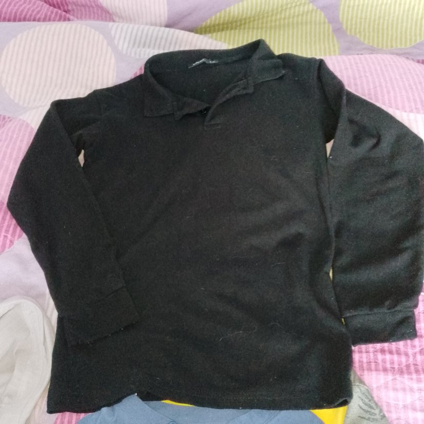 Erkek Siyah Düğmeli Uzun Kollu Sweatshirt - Görsel 3