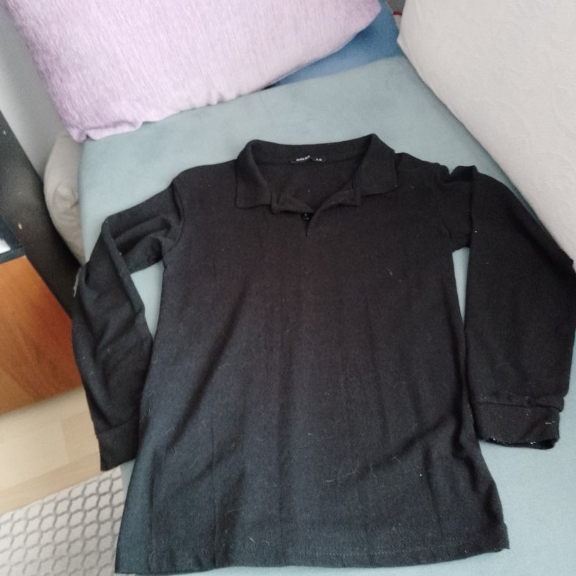 Erkek Siyah Düğmeli Uzun Kollu Sweatshirt - Görsel 5