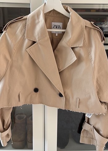 m Beden Zara crop trençkot