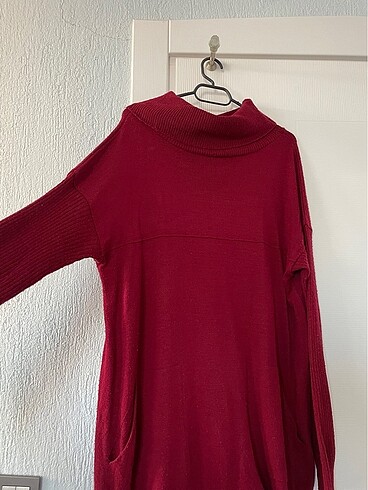 m Beden bordo Renk Bordo renk Madonna yaka tunik/elbise