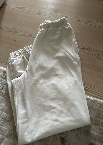 l Beden Mavi Beyaz Kadın Pamuklu Rahat Kesim Eşofman