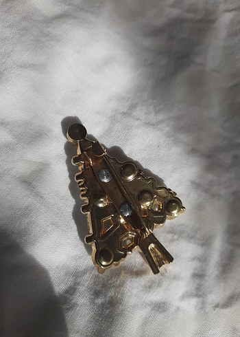 Vakko İncili Beyaz Vintage Broş - Görsel 2