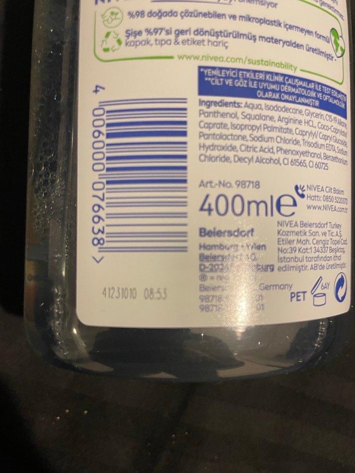 Nivea Yenileyici Micellar Makyaj Temizleyici - Görsel 3