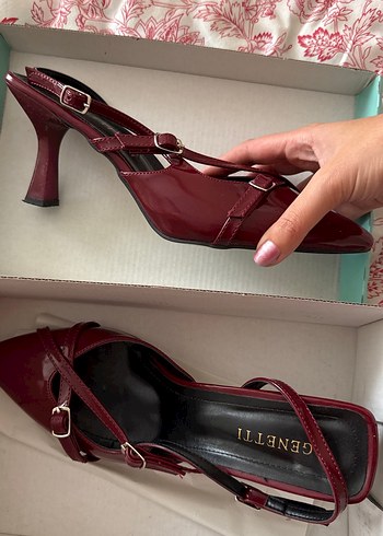 Bordo Rugan Modern Klasik Stiletto topuklu ayakkabı