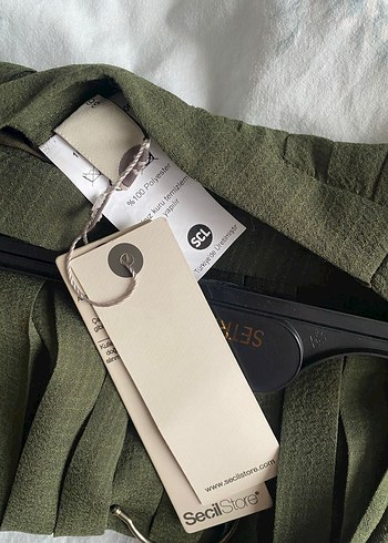 Seçil Seçil store Kadın Haki Pilili Uzun Etek