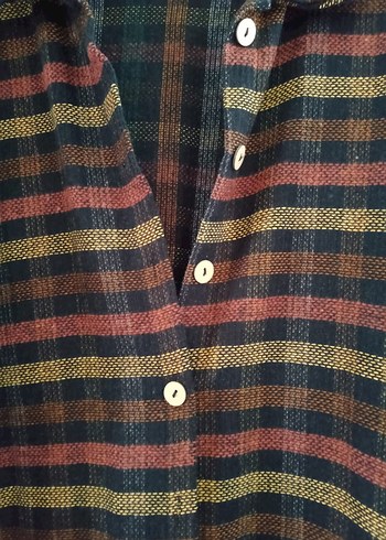 Düğmeli Uzun Kollu Bohem  Tunik - Görsel 2