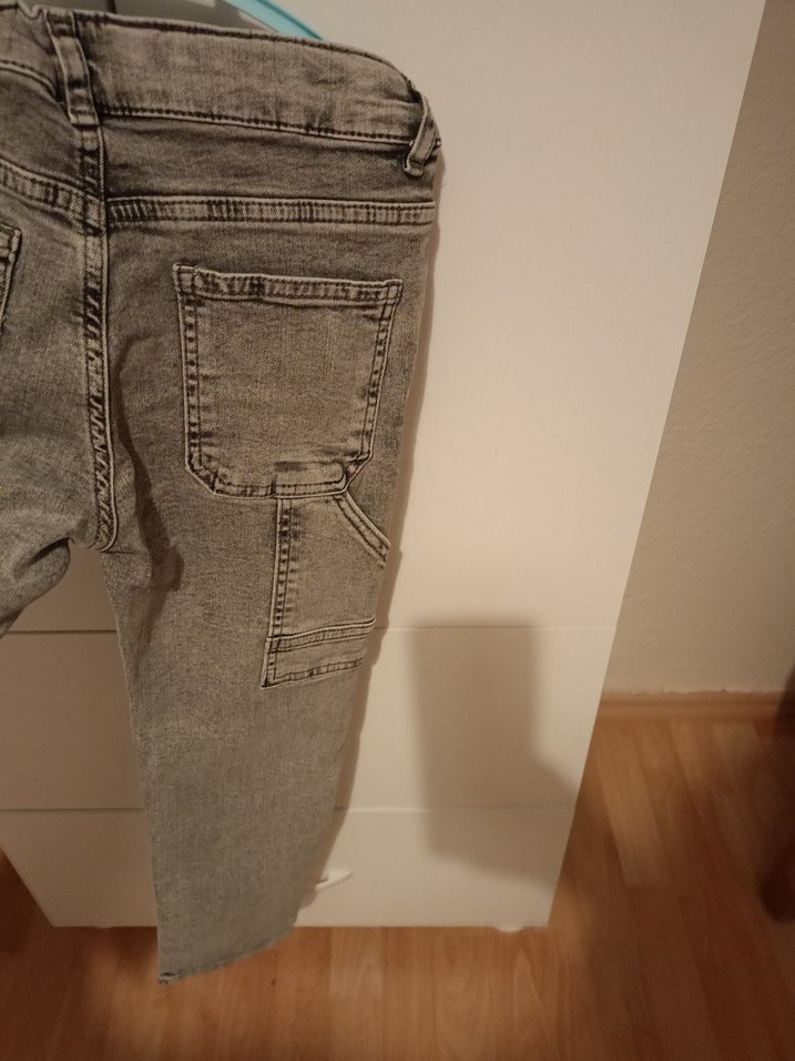 Gri Erkek Çocuk Denim Bol Kesim Pantolon - Görsel 2