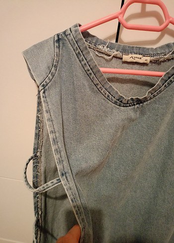 Gri Denim Erkek Çocuk Kolsuz Yelek - Görsel 2