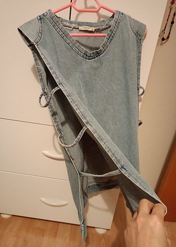 Gri Denim Erkek Çocuk Kolsuz Yelek - Görsel 4