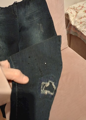 Kadın Gri Bol Kesim Midi Kot Pantolon - Görsel 5