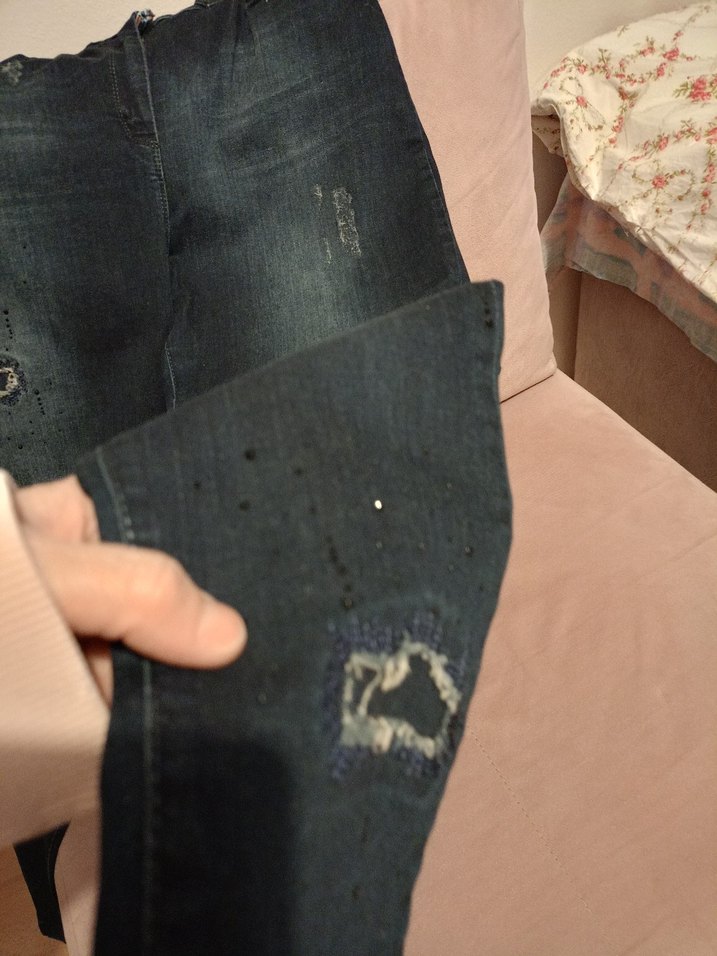 Kadın Gri Bol Kesim Midi Kot Pantolon - Görsel 5