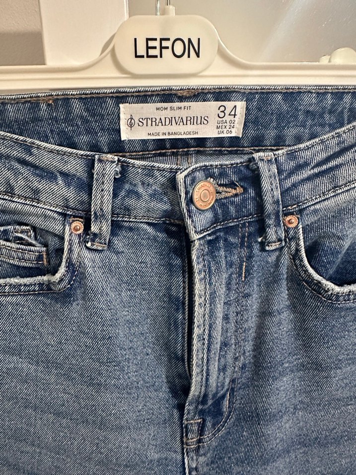 Kadın Mavi Denim Midi Boy Rahat Kesim Pantolon - Görsel 2