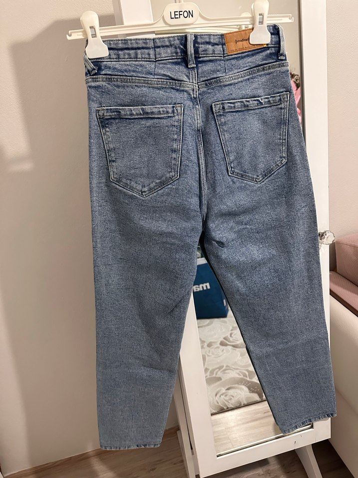 Kadın Mavi Denim Normal Boy Kot Pantolon - Görsel 2