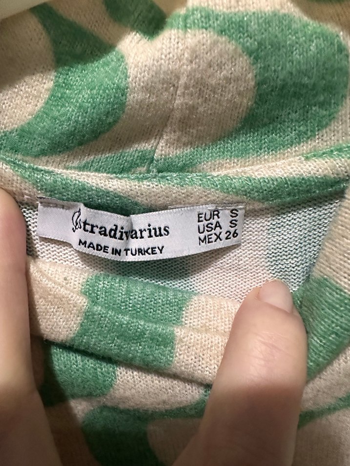 Yeşil Yılan Desenli Örme Uzun Kollu Bluz - Görsel 3