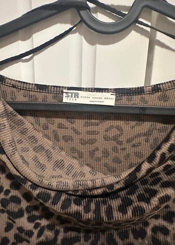 Kahverengi Leopar Desenli Uzun Kollu Bluz - Görsel 2