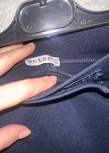 Kadın Lacivert Pilili Kumaş Pantolon - Görsel 3