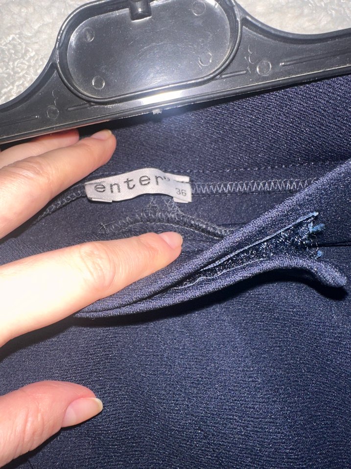 Kadın Lacivert Pilili Kumaş Pantolon - Görsel 3