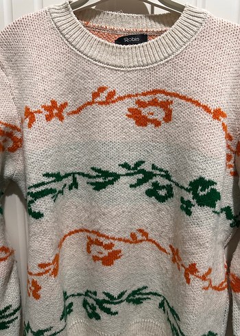 Nakışlı Çok Renkli Kadın Triko Kazak - Görsel 2