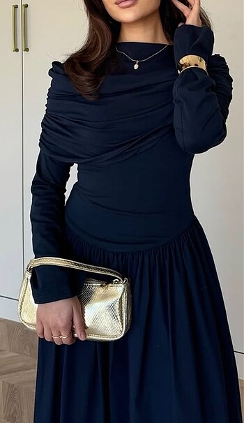 Suud Collection Büzgülü elbise