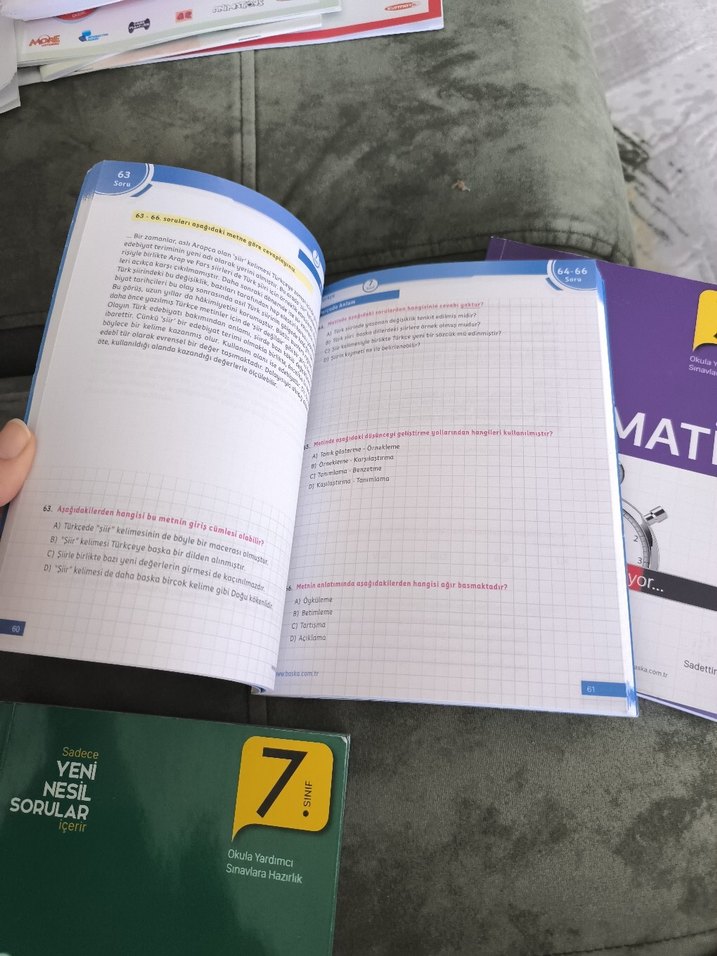 7. Sınıf Türkçe, Matematik ve Sosyal Bilgiler Soru Kitapları. - Görsel 2