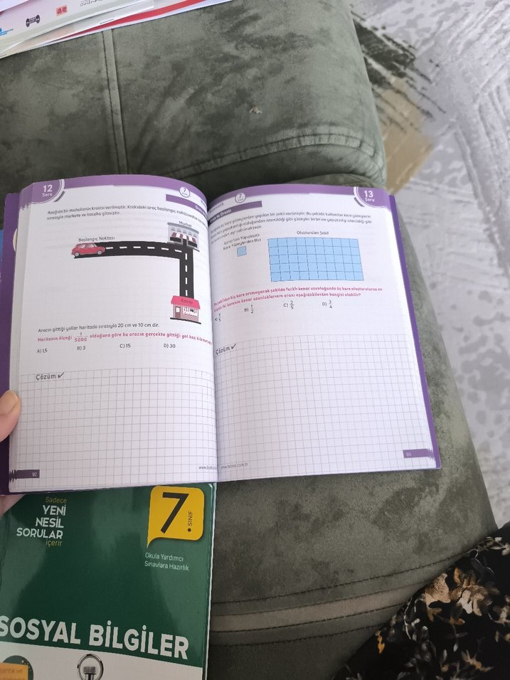 7. Sınıf Türkçe, Matematik ve Sosyal Bilgiler Soru Kitapları. - Görsel 3