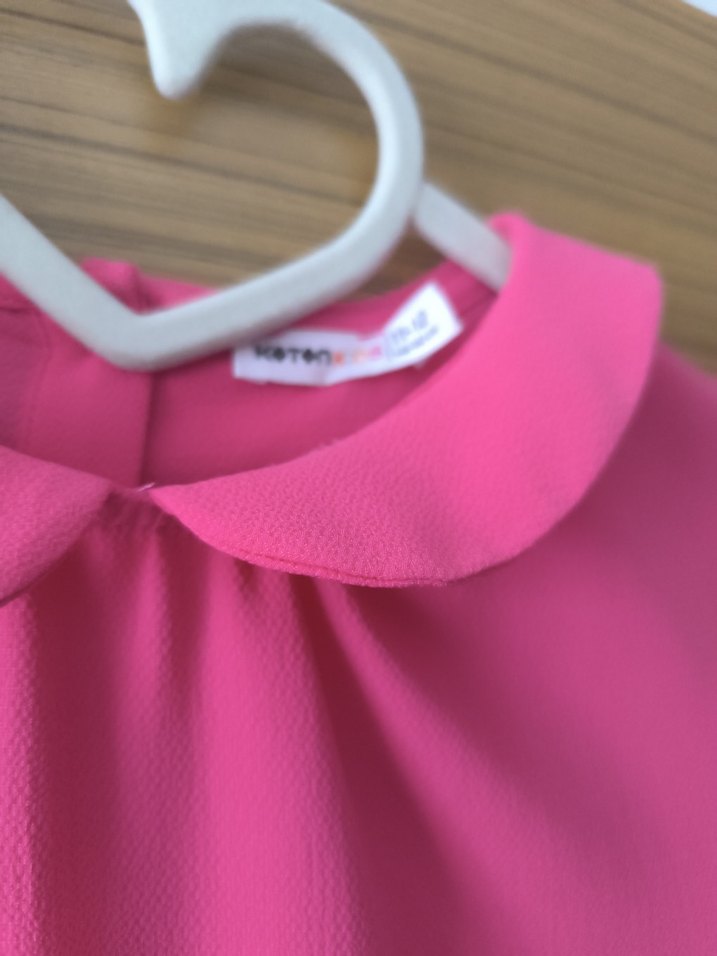 kız çocuk Uzun Kollu Pembe Fırfırlı Bluz - Görsel 4